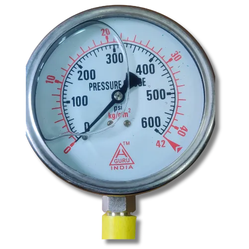H. Guru Glycerine Filled Pressure Gauge